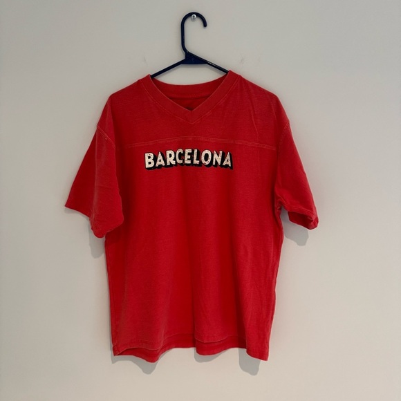 Cotton On Vibrant Orange Barcelona Shirt Oversized (XS) Like New - Picture 1 of 2